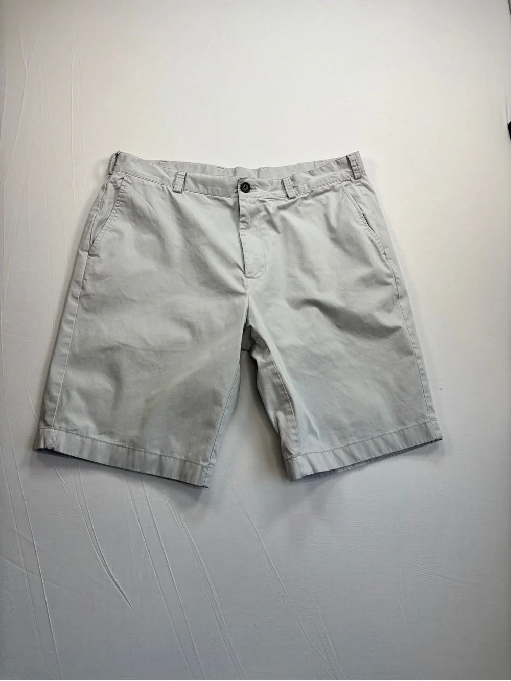 Brooks Brothers 346 Men’s W36 Gray Chino Shorts 100% Cotton Flat Front 10.5 Inch